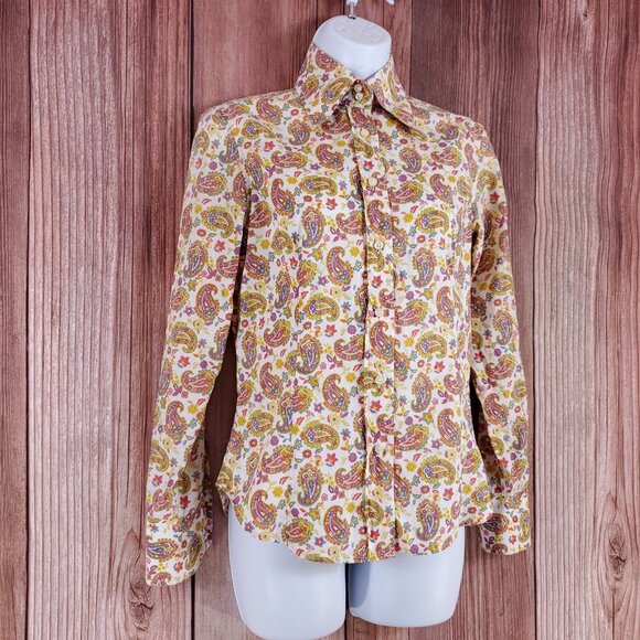 ETRO Milano Womens Size 40 US Small Paisley LS Button Up Shirt Made in Italy - Picture 5 of 14